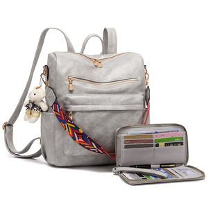 Women Backpack Purse Multipurpose Design Handbags Shoulder Bag PU Leather🥰